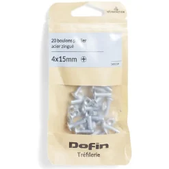 20 boulons poêlier cruciforme acier zingué - 4x15 mm^Gifi Best