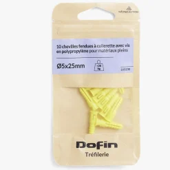 10 chevilles avec collerette pour matériaux pleins et vis - Ø5x25 mm^Gifi Clearance