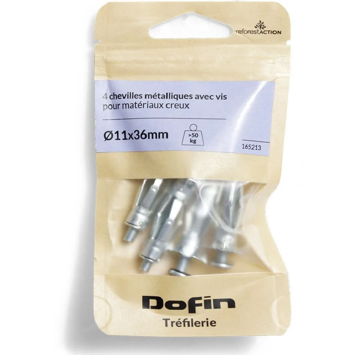 4 chevilles métalliques pour matériaux creux avec vis - Ø11x36 mm^Gifi Discount