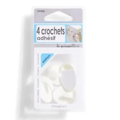 4 crochets adhésifs en plastique blanc^Gifi Online