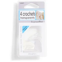 4 crochets adhésifs en plastique transparent - 25x35 mm^Gifi Outlet