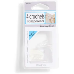 4 crochets adhésifs en plastique transparent - 25x35 mm^Gifi Outlet