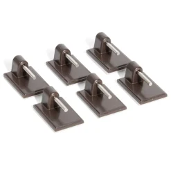 6 crochets adhésifs pour tringle en plastique marron - 17x24 mm^Gifi Clearance