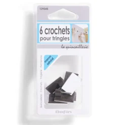 6 crochets adhésifs pour tringle en plastique marron - 17x24 mm^Gifi Clearance