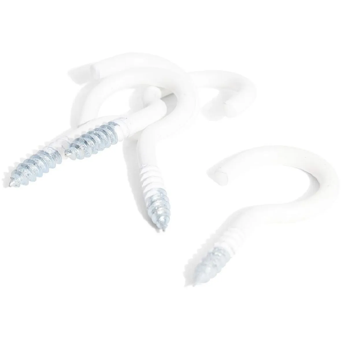 8 crochets ouverts en acier plastifié blanc - 4x30 mm^Gifi Discount