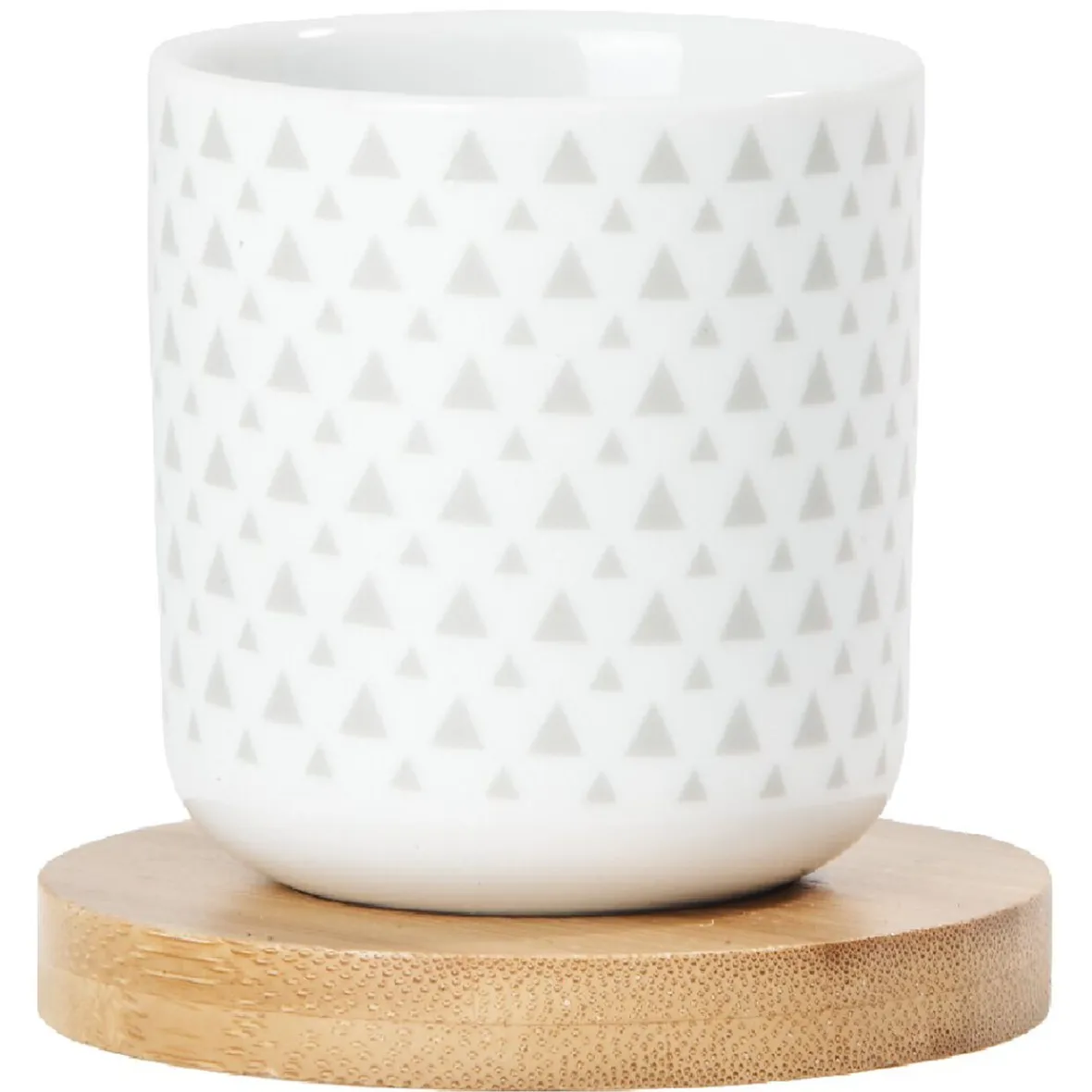 Gifi Vaisselle Et Accessoires De Table^4 gobelets avec sous tasses en bois rouge et blanc