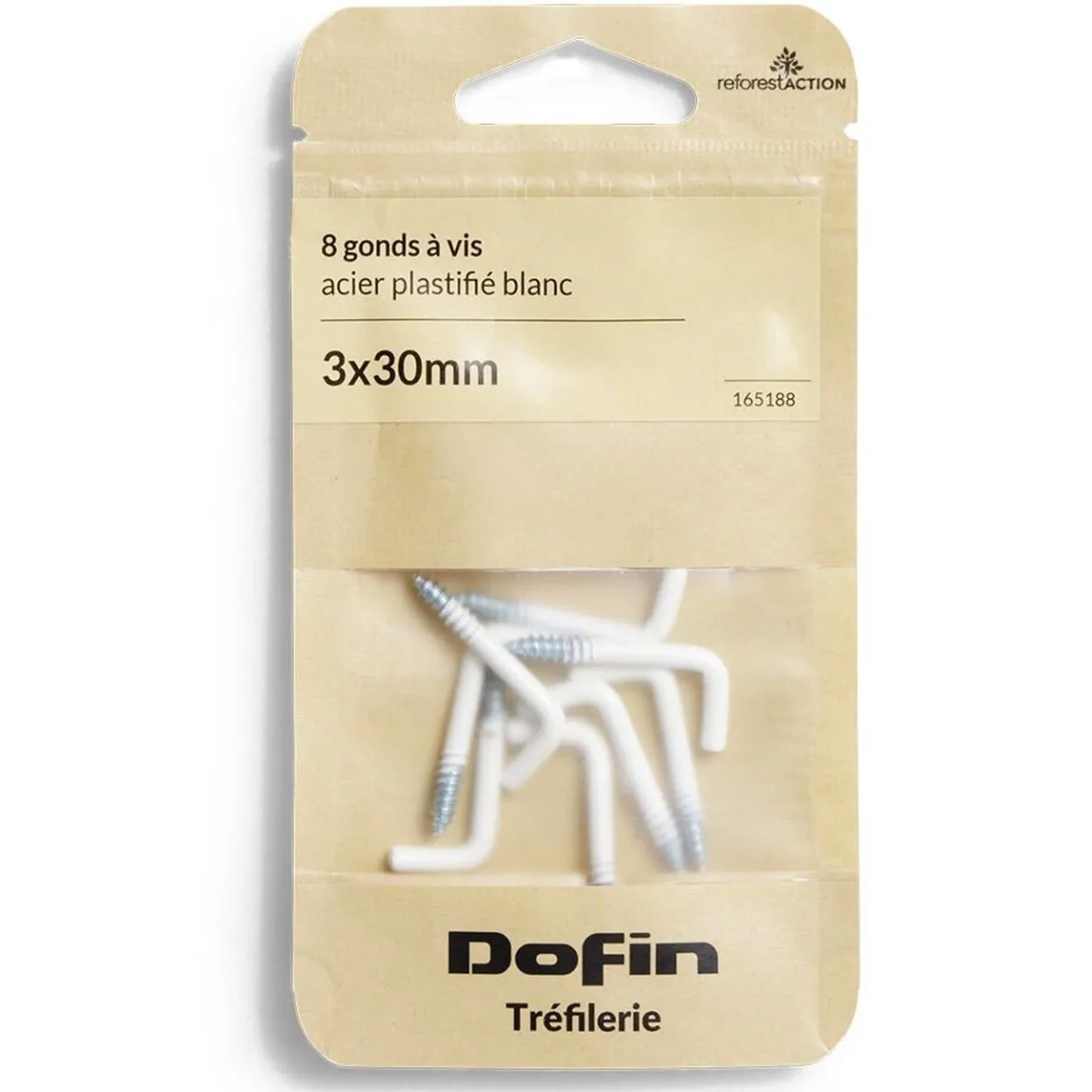 8 gonds à vis acier plastifié blanc - 3x30mm^Gifi Best