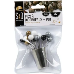 Gifi Préparation Culinaire^12 piques à bigorneaux avec pot