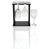 Gifi Vaisselle Et Accessoires De Table^4 verres à vin avec support en bois noir