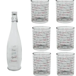 Gifi Vaisselle Et Accessoires De Table^6 verres et 1 bouteille 1 L