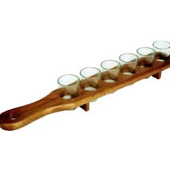 Gifi Vaisselle Et Accessoires De Table^6 verres shooter sur support en bois