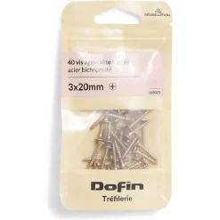 40 vis agglo tête fraisée acier bichromaté - 3x20 mm^Gifi