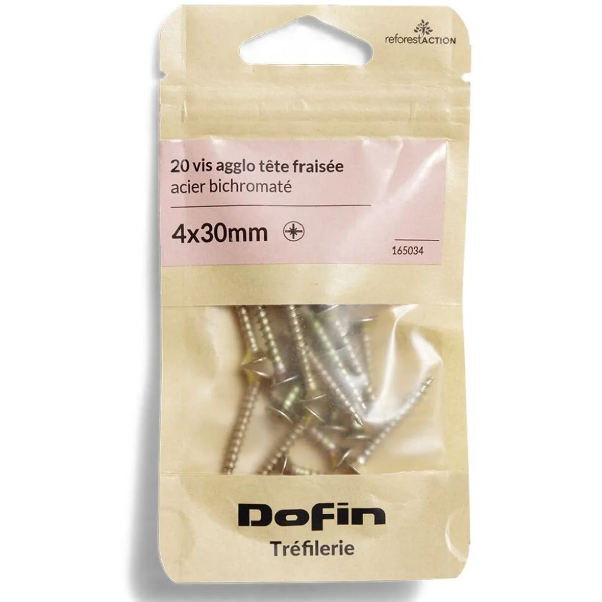 20 vis agglo tête fraisée acier bichromaté - 4x30 mm^Gifi New