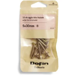 15 vis agglo tête fraisée acier bichromaté - 5x30 mm^Gifi Sale