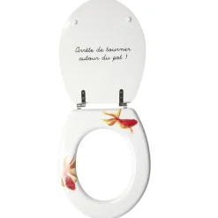 Abattant WC blanc motif poisson rouge^Gifi Clearance