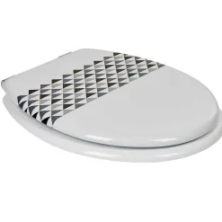 Abattant WC blanc motifs triangles^Gifi Clearance