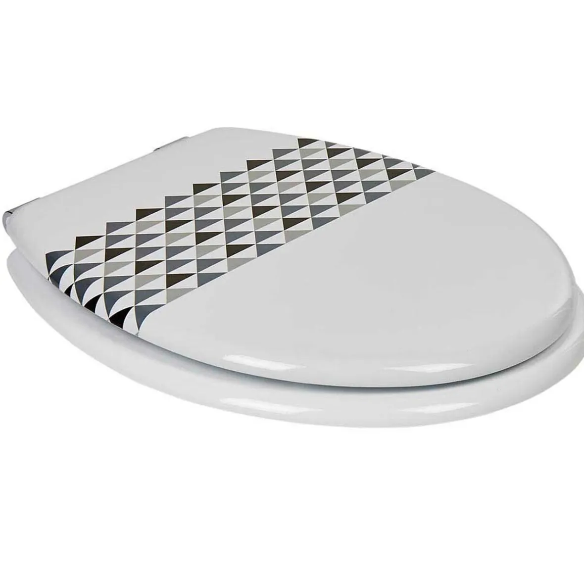 Abattant WC blanc motifs triangles^Gifi Clearance