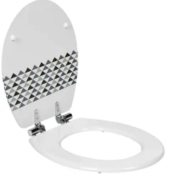 Abattant WC blanc motifs triangles^Gifi Clearance