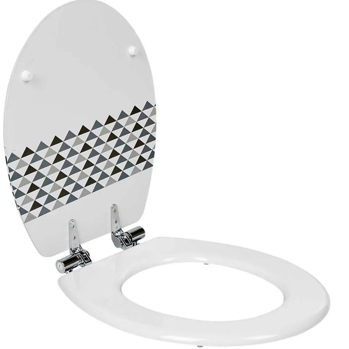 Abattant WC blanc motifs triangles^Gifi Clearance