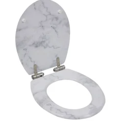 Abattant WC bois effet marbre avec frein de chute déclipsable réglable^Gifi Clearance