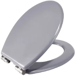 Abattant WC bois gris avec frein de chute déclipsable réglable^Gifi Online
