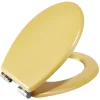 Abattant WC bois jaune curry avec frein de chute déclipsable réglable^Gifi New