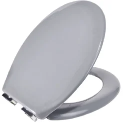 Abattant WC duroplast gris avec frein de chute déclipsable réglable^Gifi Online