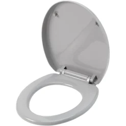 Abattant WC gris avec frein de chute^Gifi Outlet