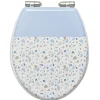 Abattant WC MDF motif terrazzo effet granit blanc et bleu^Gifi New