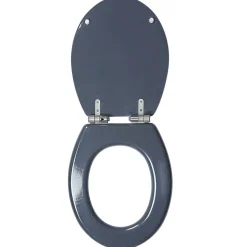 Abattant WC uni gris avec frein de chute^Gifi New
