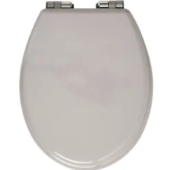 Abattant WC uni taupe avec frein de chute^Gifi Discount