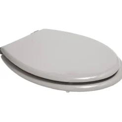 Abattant WC uni taupe avec frein de chute^Gifi Discount