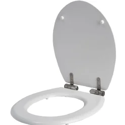Abattant WC universel bois blanc mat avec frein de chute^Gifi Clearance