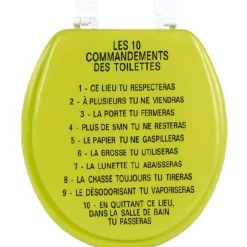 Abattant WC vert anis les 10 commandements^Gifi Best