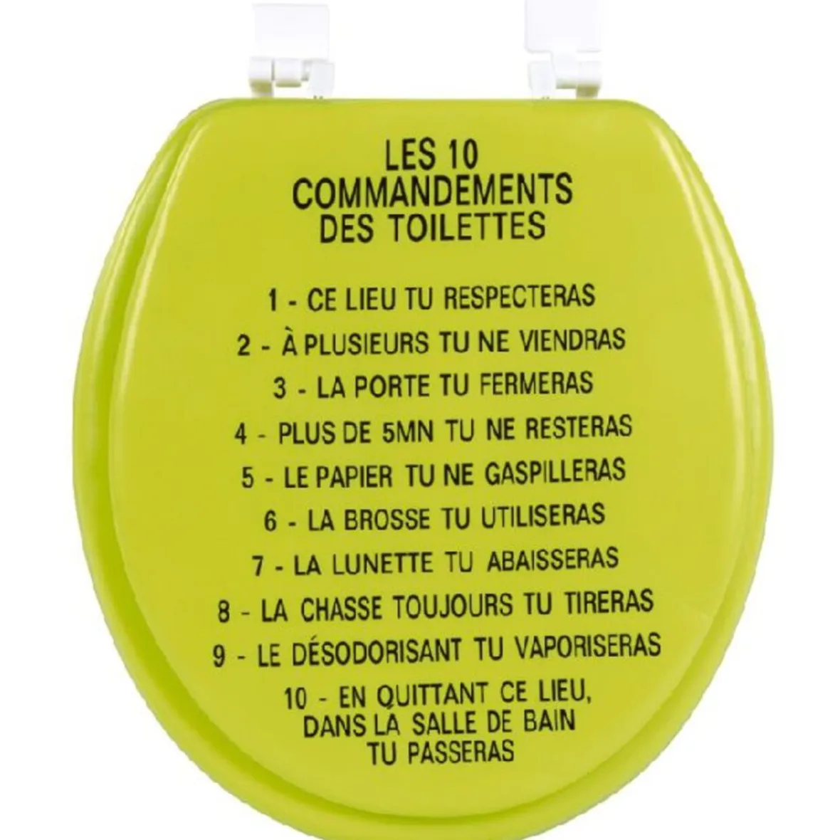 Abattant WC vert anis les 10 commandements^Gifi Best
