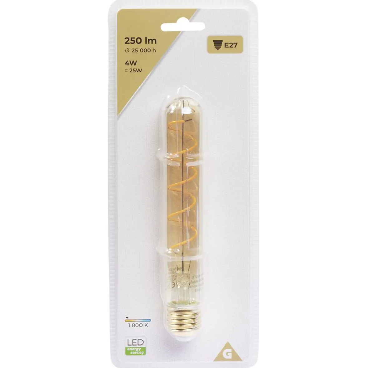Ampoule déco ambrée tube E27^Gifi New