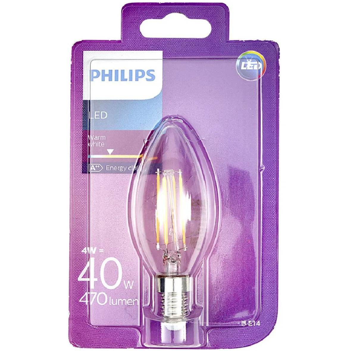 Ampoule flamme led E14 470 Lumen Philips^Gifi Hot
