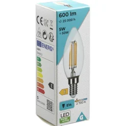 Ampoule LED à filament C35 E14 blanc^Gifi