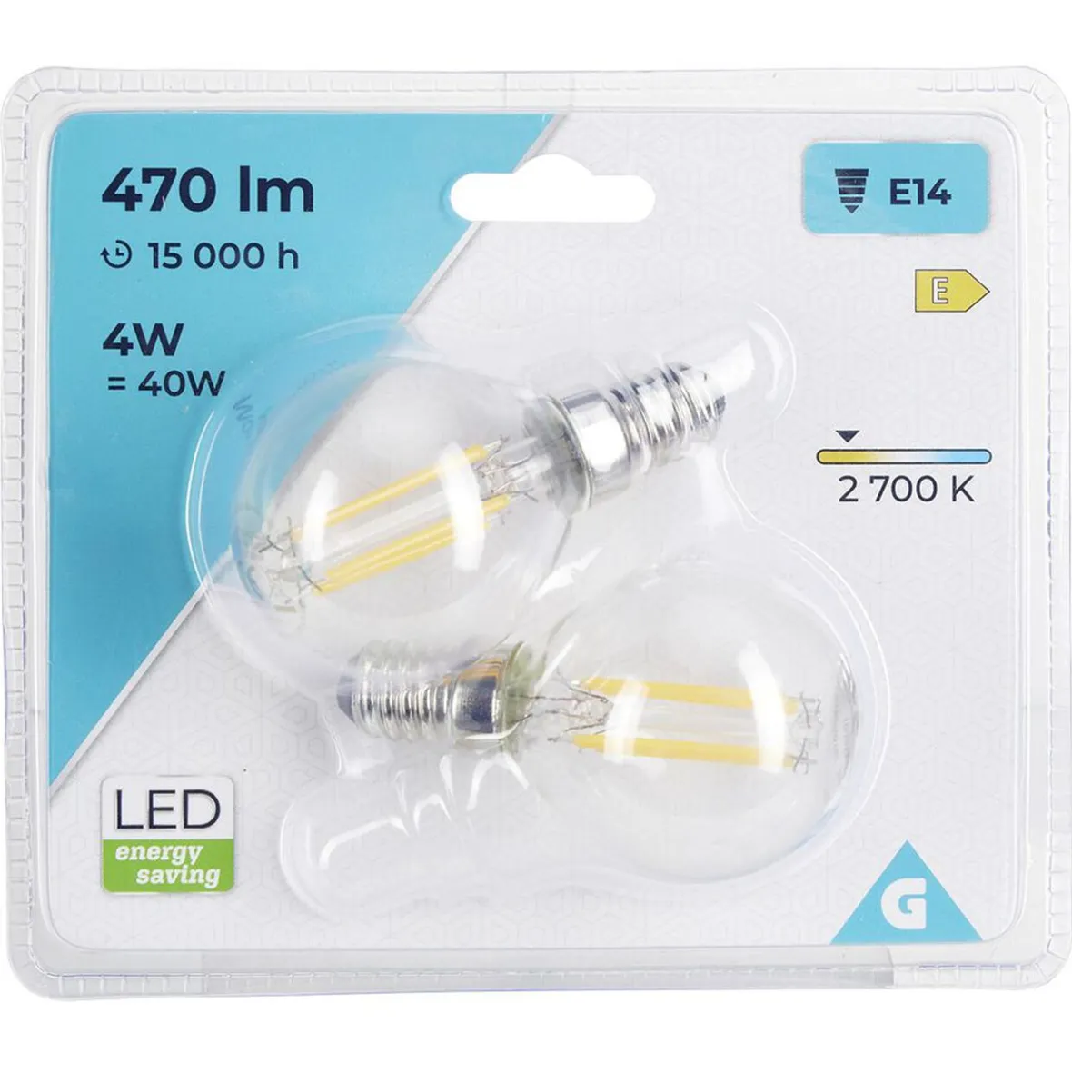 Ampoule LED à filament E14 G45 470lms x2^Gifi Outlet