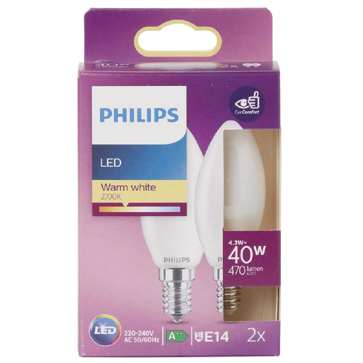 Ampoule LED C35 E14 40W x2^Gifi