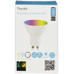Ampoule LED connectée couleurs changeantes GU10 40 W^Gifi Discount