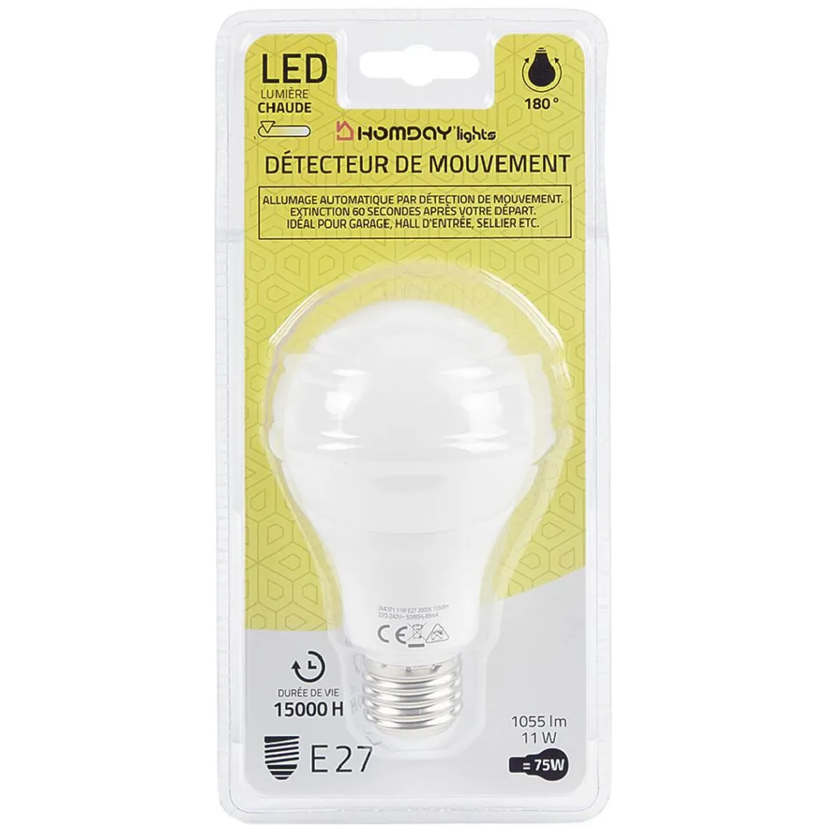 Ampoule LED détecteur de mouvement E27 60 W^Gifi
