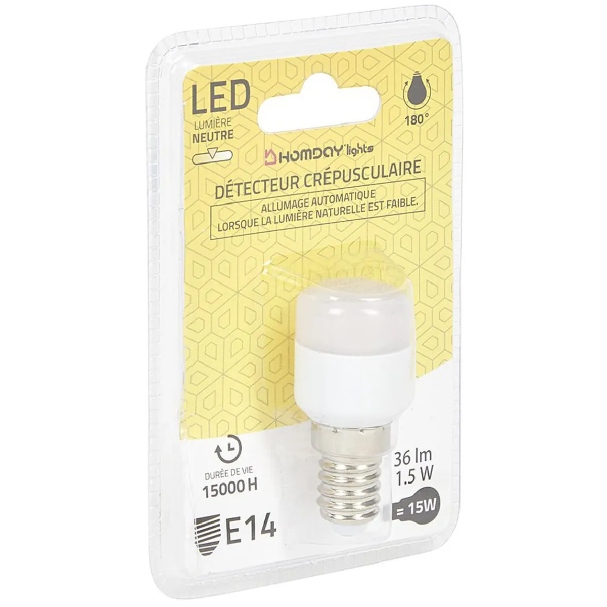 Ampoule LED E14 Homday détecteur crépusculaire 210lms^Gifi