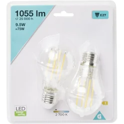 Ampoule LED filament E27 A60 Homday lumière chaude 1055lms x2^Gifi Best
