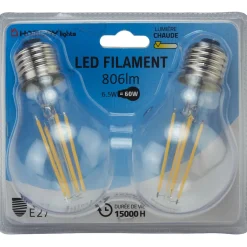 Ampoule LED filament Homday lumière chaude x2^Gifi