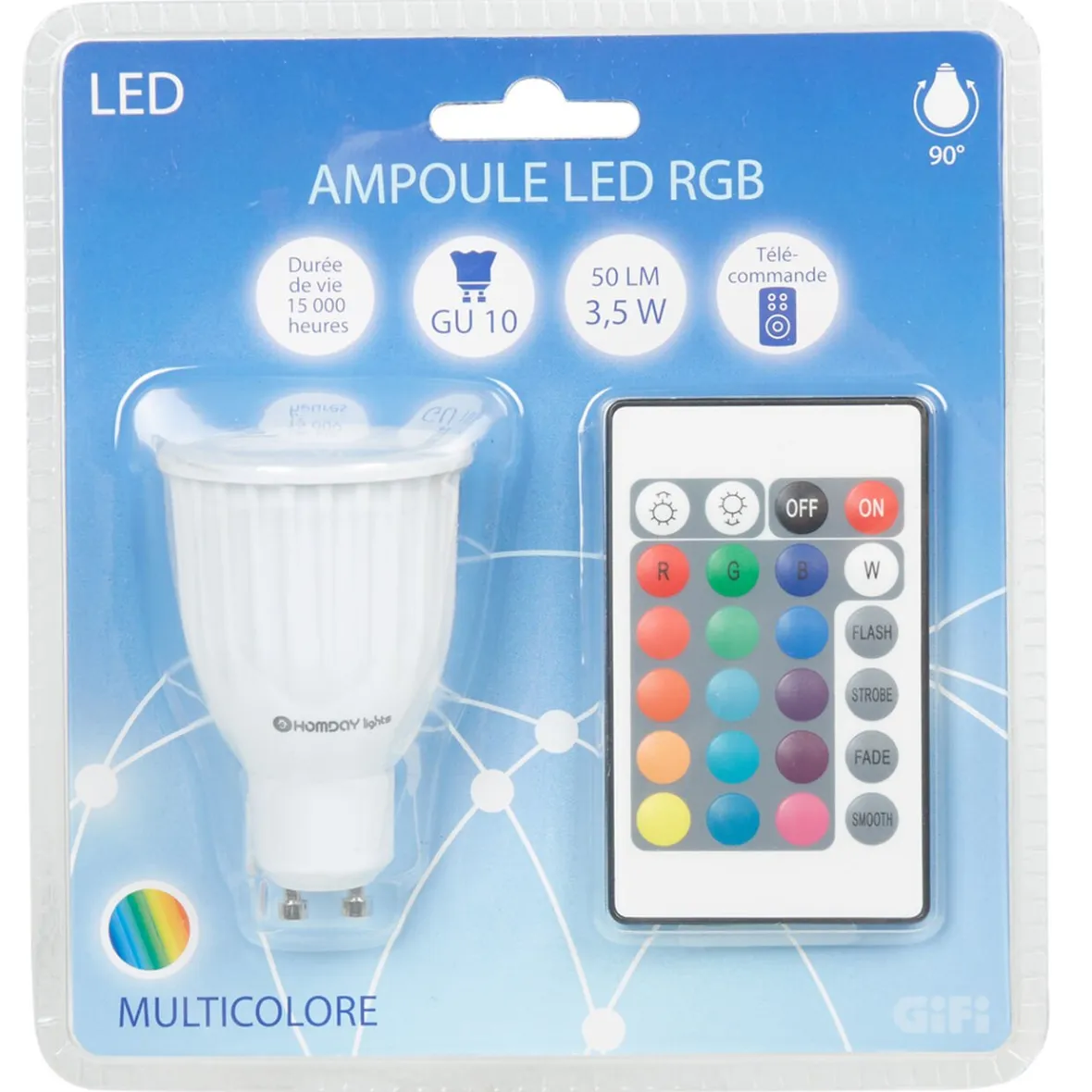 Ampoule LED GU10 couleurs changeantes^Gifi Outlet