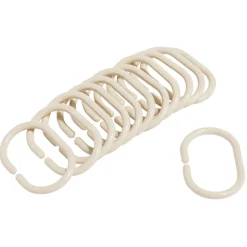 Anneau de douche forme ovale plastique beige x12^Gifi Discount