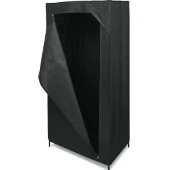 Best Armoire penderie en tissu noir 70x46xH146cm Rangement