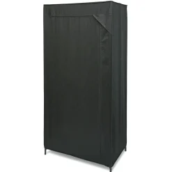 Best Armoire penderie en tissu noir 70x46xH146cm Rangement