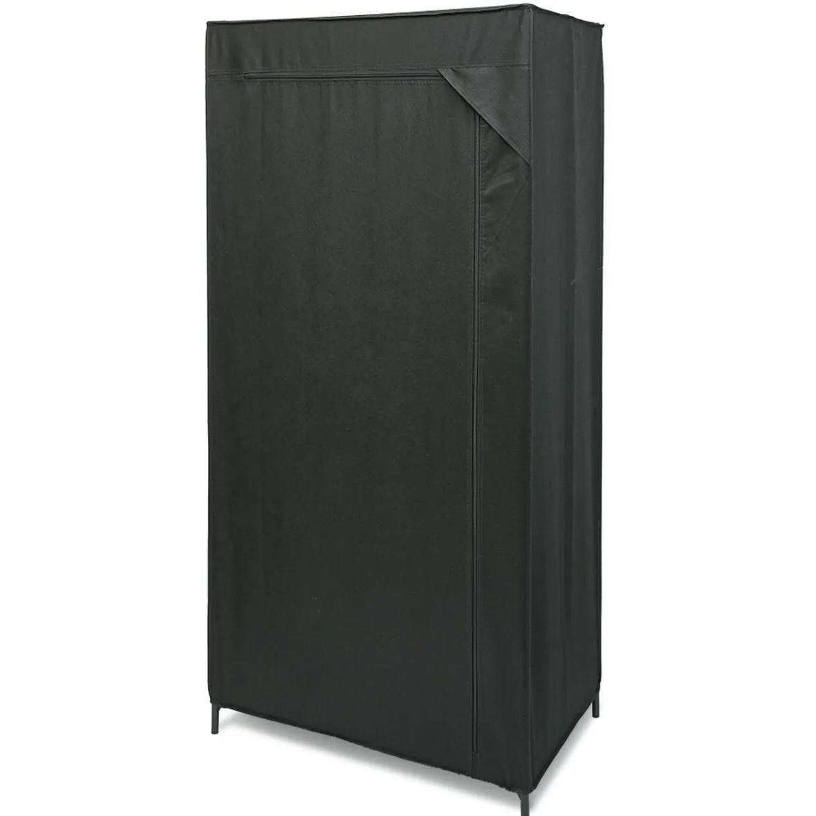 Best Armoire penderie en tissu noir 70x46xH146cm Rangement